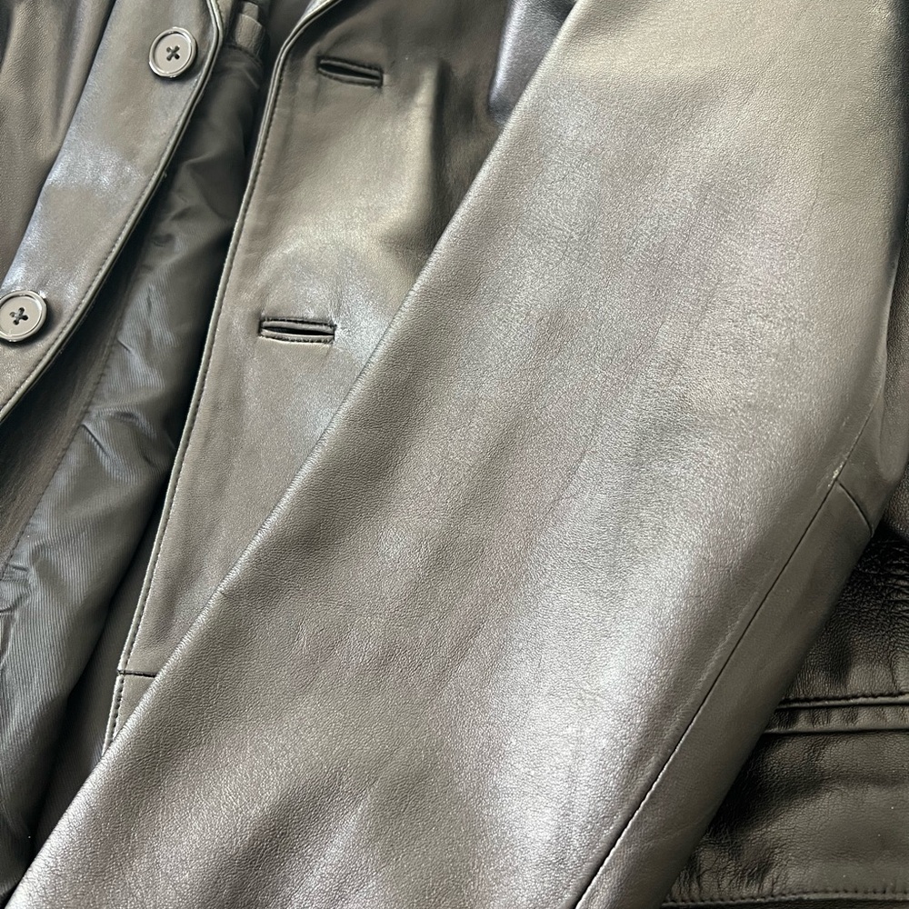 Jones New York Men’s Black Leather Jacket - Size 44L (New without tags) - Picture 6 of 7